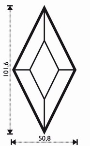Bevel Rhombus 2 x 4"