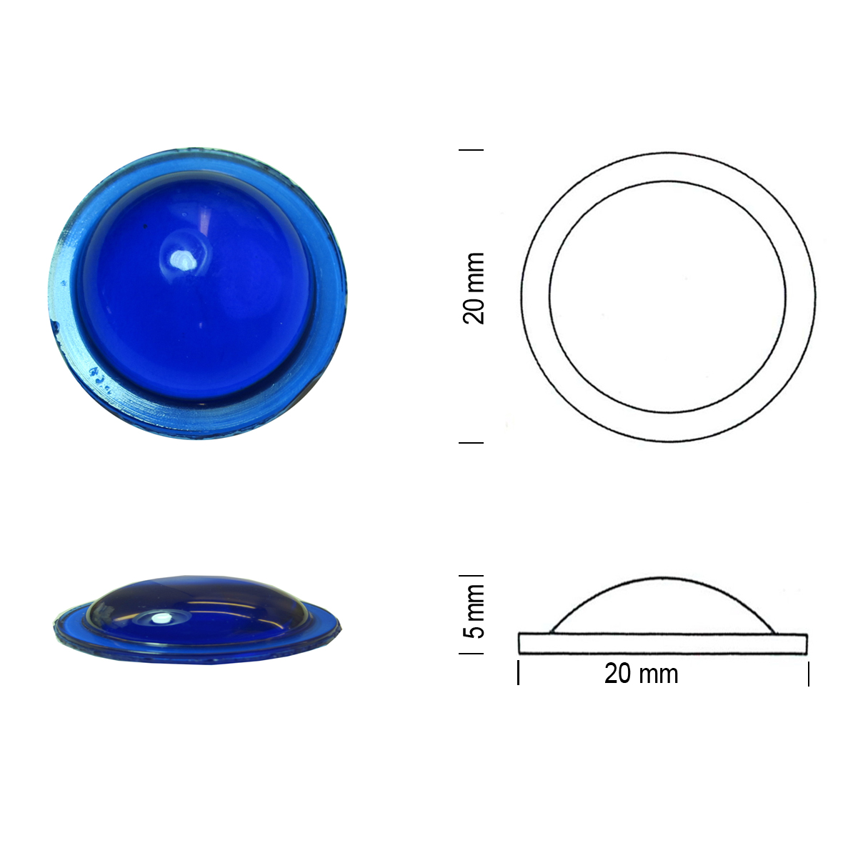 Bulleyes 20mm cobalt blue Bulleyes 20mm cobalt blue