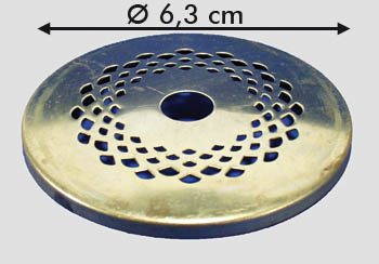 Cap perforated brass d: 6,3cm