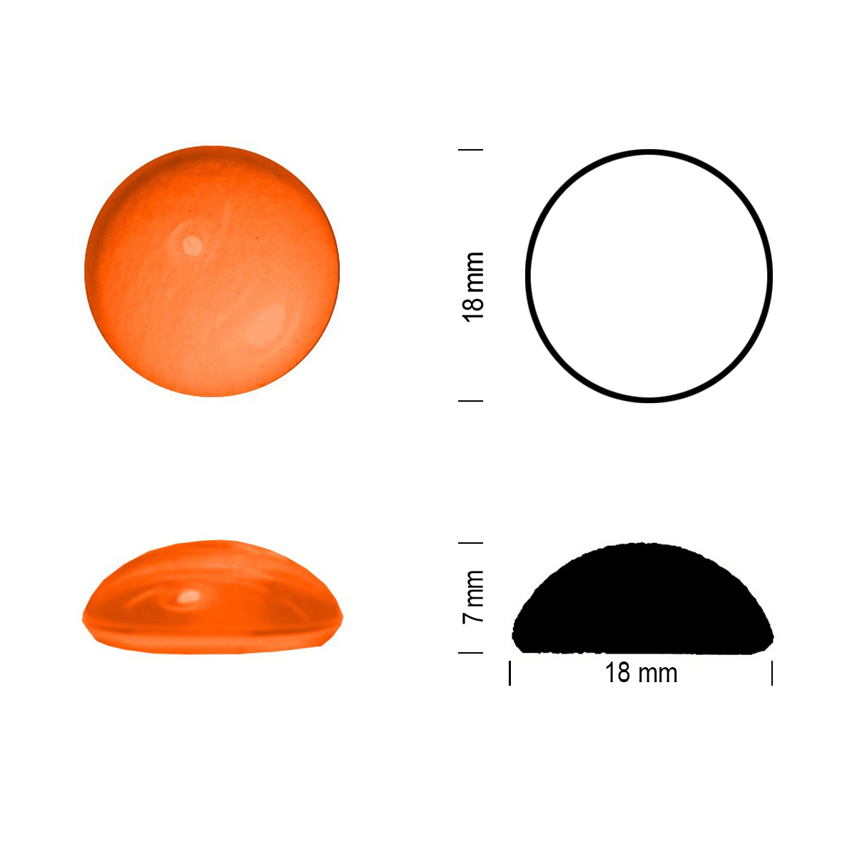Glasstein Muggel 18mm orange