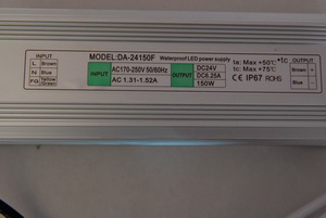150W LED-power supply, 24V, 6,25A, WP, IP68 150W LED-power supply, 24V, 6,25A, WP, IP68