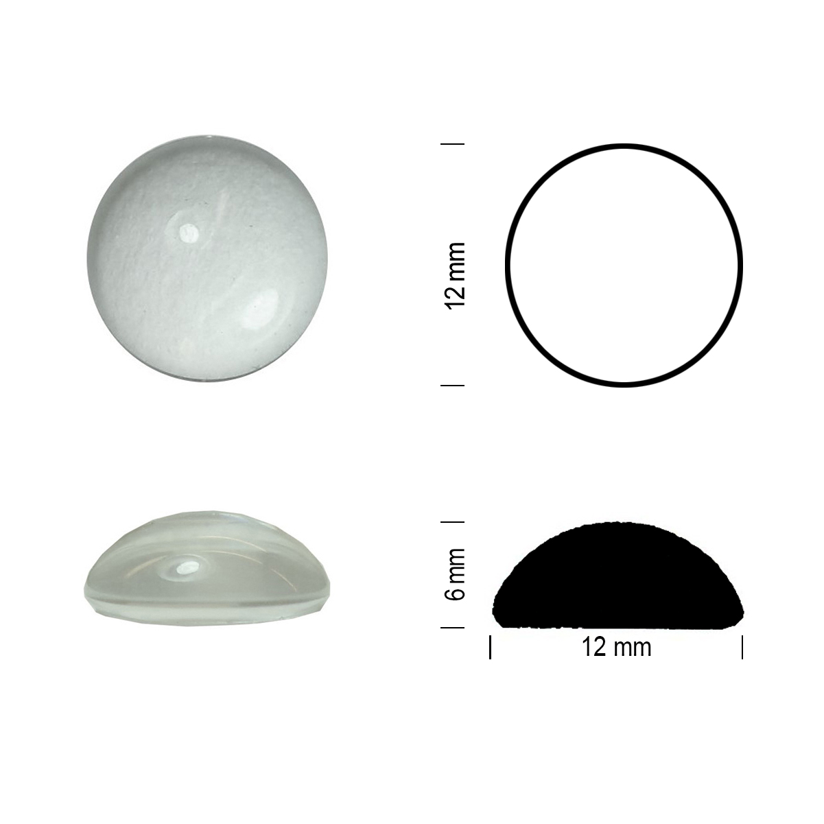 Glasstein Muggel 12mm klar iri