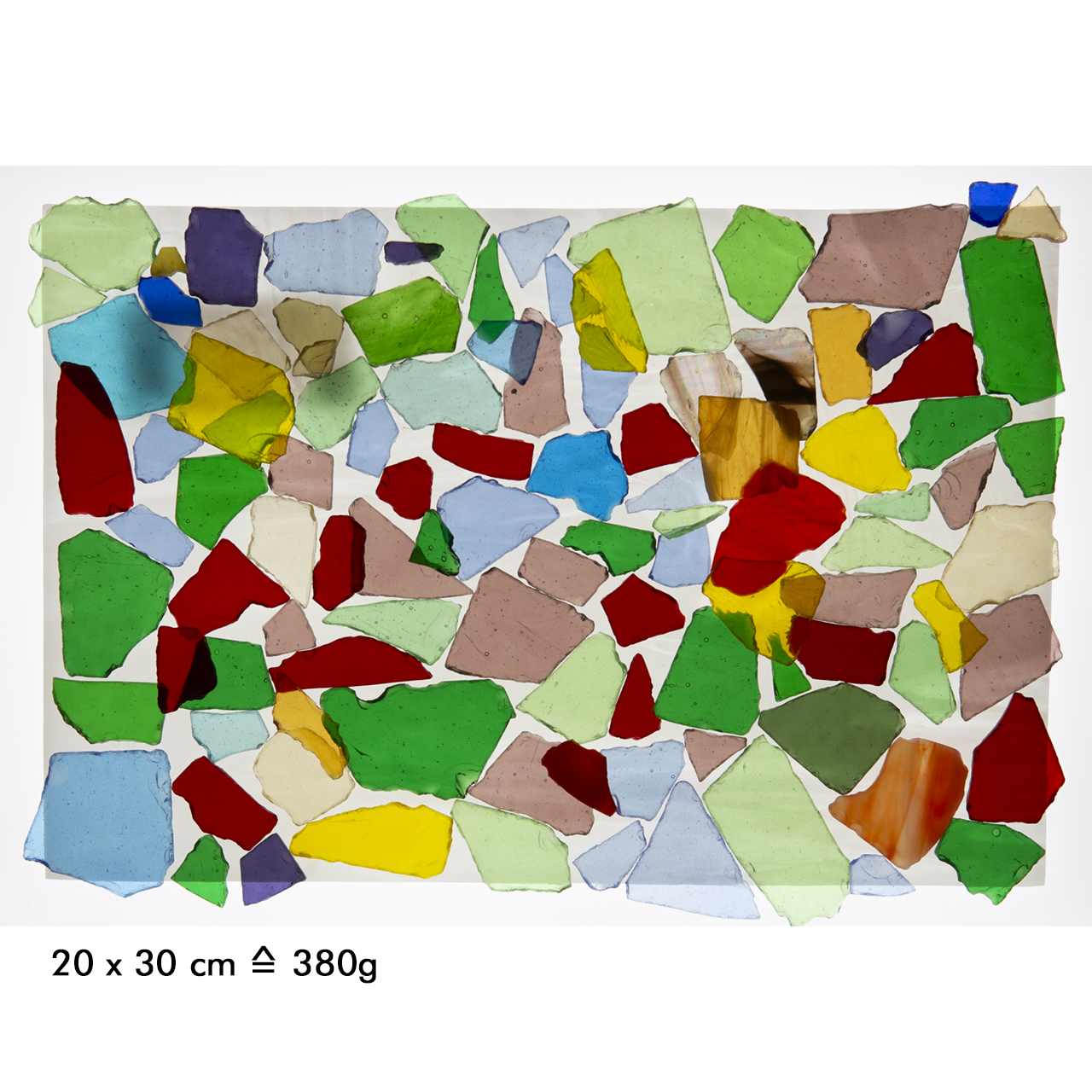 Mosaic crash glass XL colored transparent 1kg Mosaic crash glass XL colored transparent 1kg