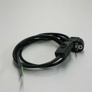 Cord 3way with plug/switch black