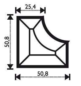 Bevel Inner corner 2 x 2 x 1" Bevel Inner corner 2 x 2 x 1"