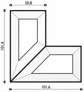 Mirror-Bevel Corner pair2 x 4" Mirror-Bevel Corner pair2 x 4"