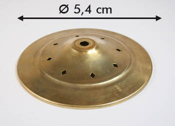 Cap with rhombus holes brass d:5,4cm