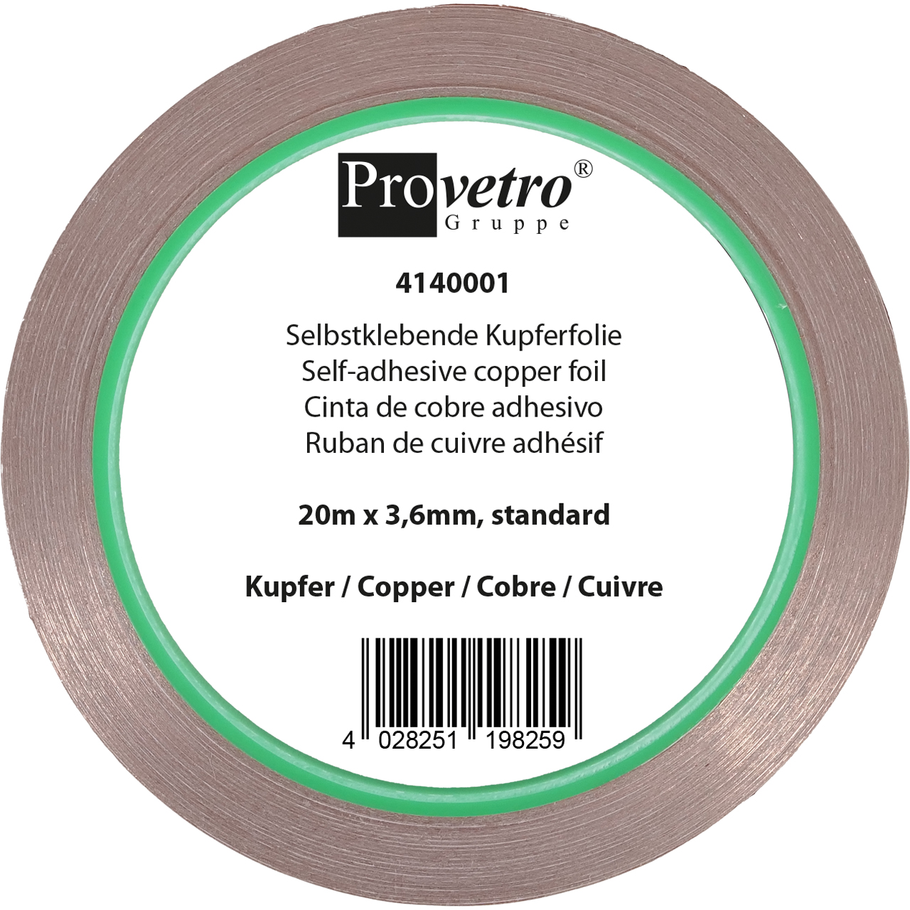 PROVETRO Copper Foil copper 20m x 3,6mm PROVETRO Copper Foil copper 20m x 3,6mm