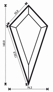 facette goutte 3x6 1/3"