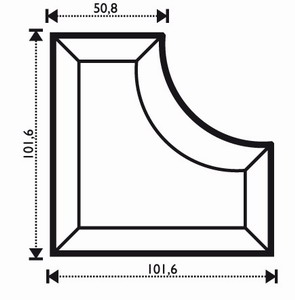 Bevel Inner corner 4 x4 x 2" Bevel Inner corner 4 x4 x 2"