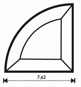 Bevel 1/4 circle 3 x 3" Bevel 1/4 circle 3 x 3"