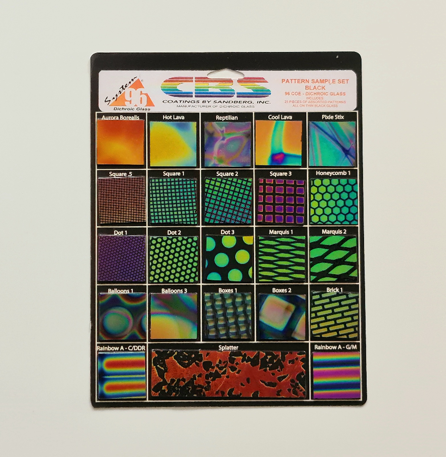 CBS Dichroic S1009 black sample set pattern COE96 CBS Dichroic S1009 black sample set pattern COE96