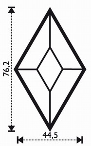 Bevel Rhombus 1,75 x 3" Bevel Rhombus 1,75 x 3"