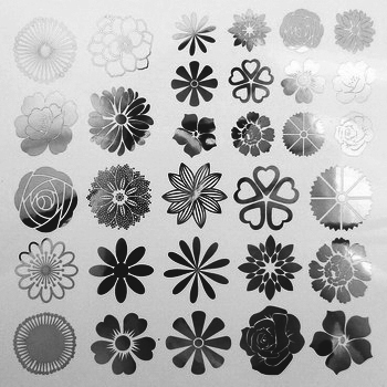 Fusing Decal small Flower black Fusing Decal small Flower black