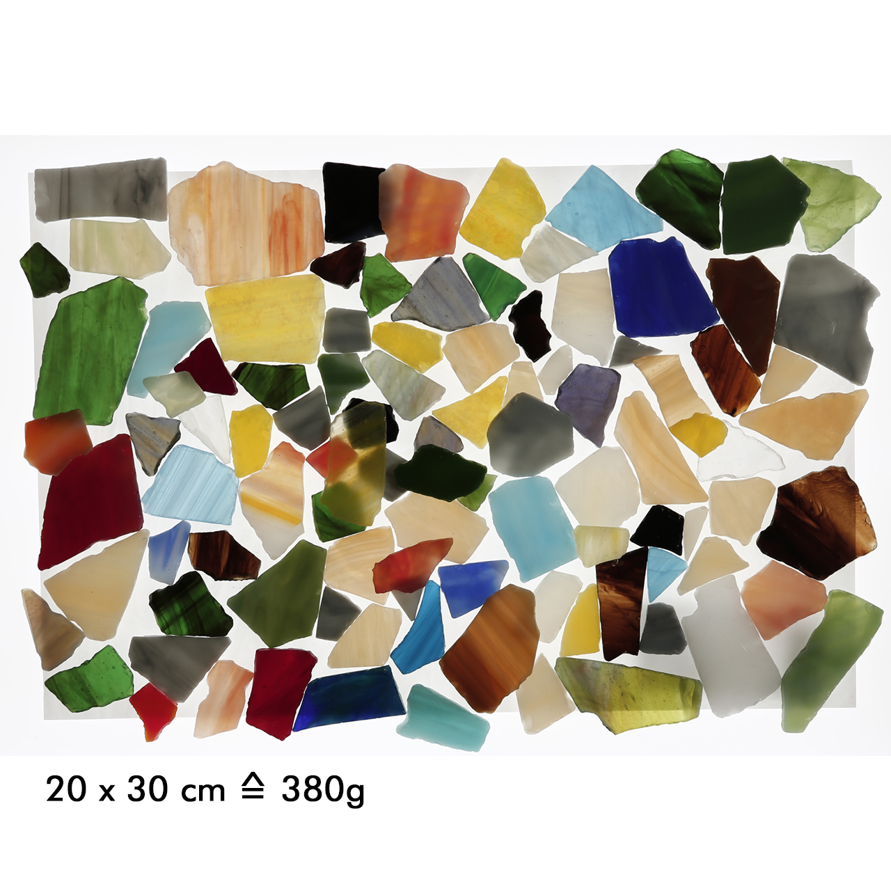 Mosaico de vidrio XL triturado opal de color 1kg Mosaico de vidrio XL triturado opal de color 1kg