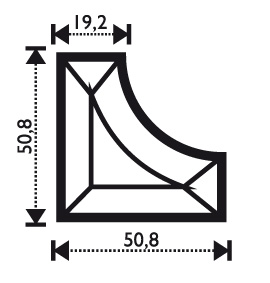 Bevel Inner corner 2 x2 x 3/4" Bevel Inner corner 2 x2 x 3/4"