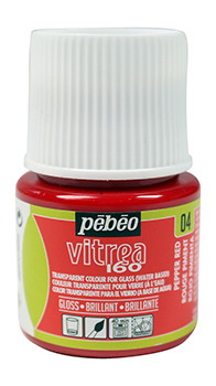 Glasfarbe Pebeo Vitrea160 Pimentrot 04