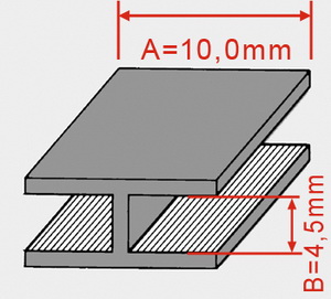 Fensterblei H flach 10x4.5 mm 1VE=50kg