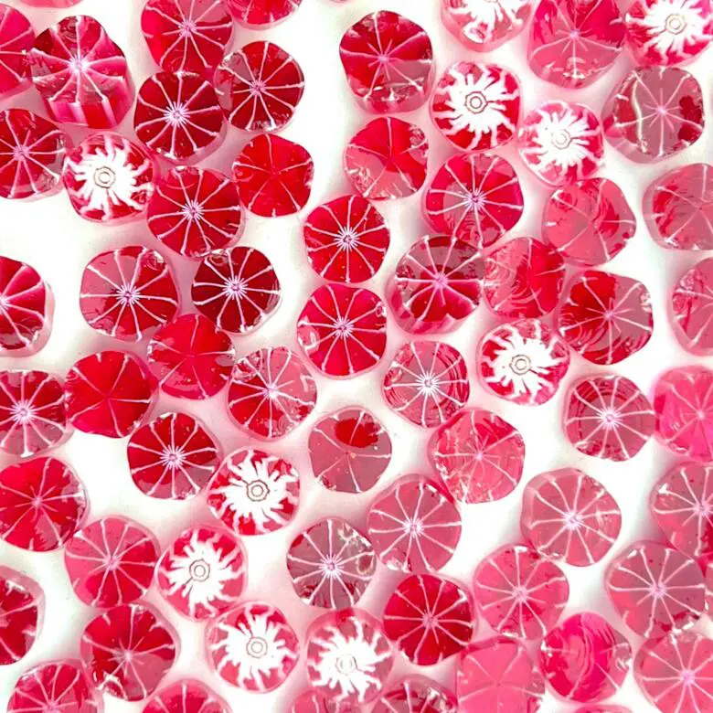 TGE Murrine COE90 Flowers - Pink Mimosa TGE Murrine COE90 Flowers - Pink Mimosa