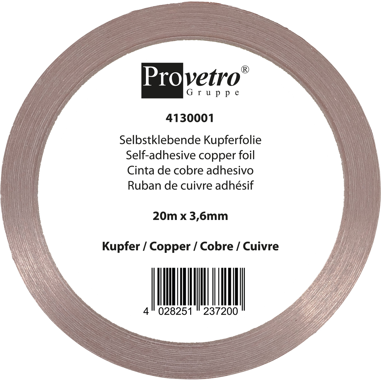 PROVETRO Copper Foil thin copper 20m x 3,6mm PROVETRO Copper Foil thin copper 20m x 3,6mm