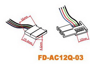 LED-connector for RGB 12mm, with wire