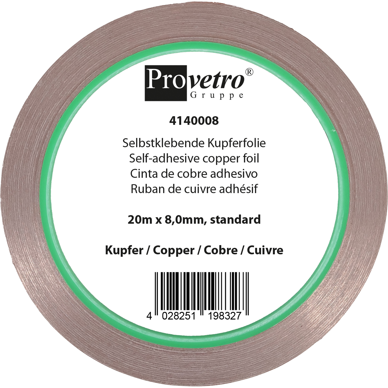 PROVETRO Copper Foil copper 20m x 8,0mm PROVETRO Copper Foil copper 20m x 8,0mm