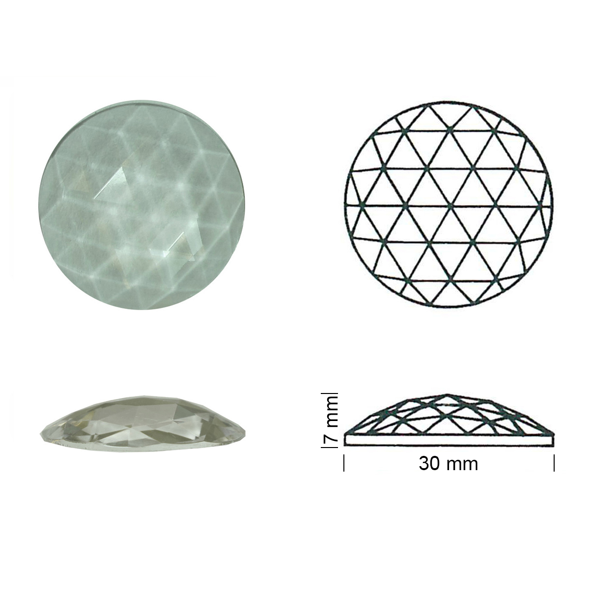 Jewel Faceted Round 30 clear Jewel Faceted Round 30 clear