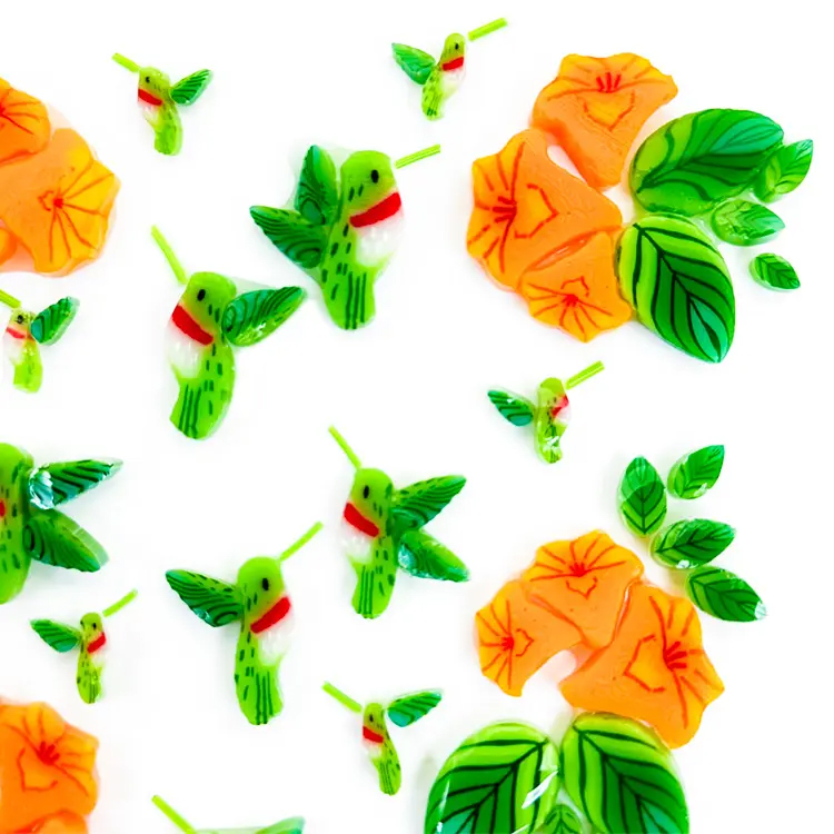 TGE Murrine COE96 Mixed Size - Hummingbird Flower Mix TGE Murrine COE96 Mixed Size - Hummingbird Flower Mix