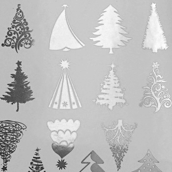 Fusing Decal Christmas Tree silver Fusing Decal Christmas Tree silver