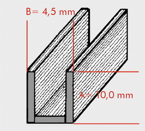 Lead came U flat 10x4.5 mm, 1VE=50kg