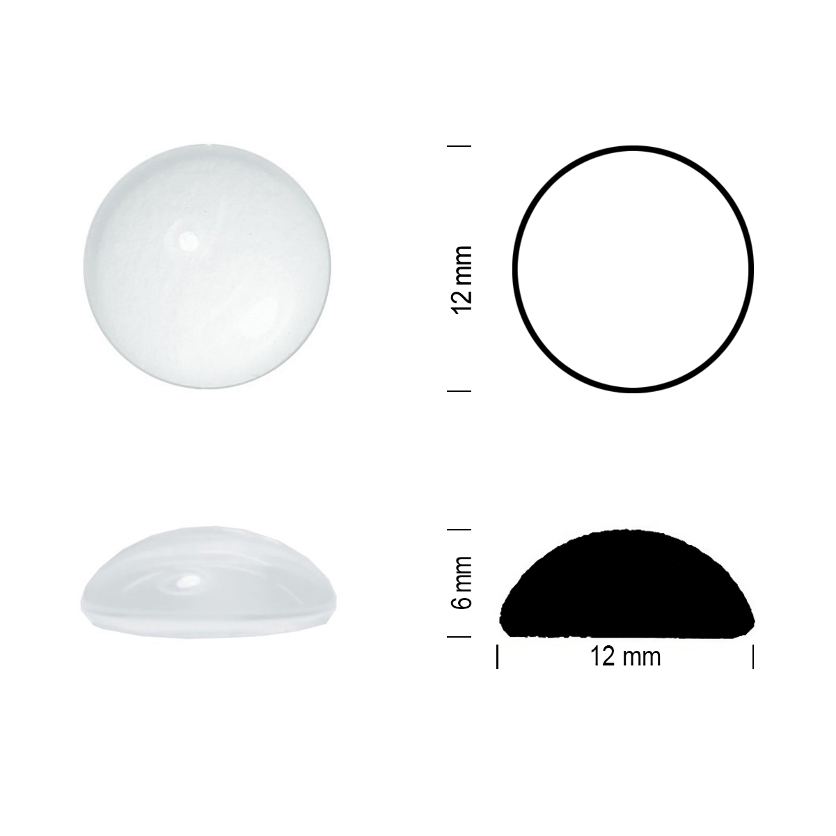 Glasstein Muggel 12mm weißopal
