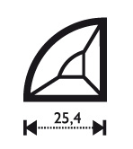 Bevel 1/4 circle 1 x 1" Bevel 1/4 circle 1 x 1"