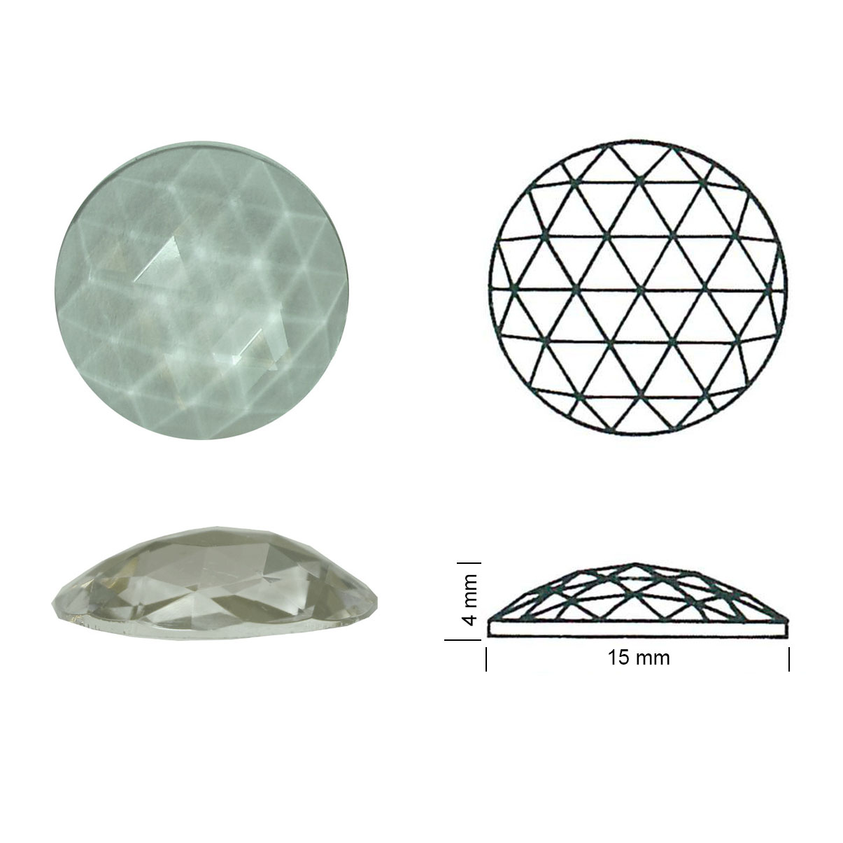 Jewel Faceted Round 15 clear Jewel Faceted Round 15 clear