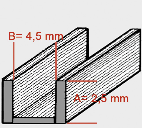 51dbf5fe788d9b24ebafb6ae58ac19c89ae82885 Lead came U GP 2,5x4,5 mm