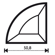 Bevel 1/4 circle 2 x 2" Bevel 1/4 circle 2 x 2"