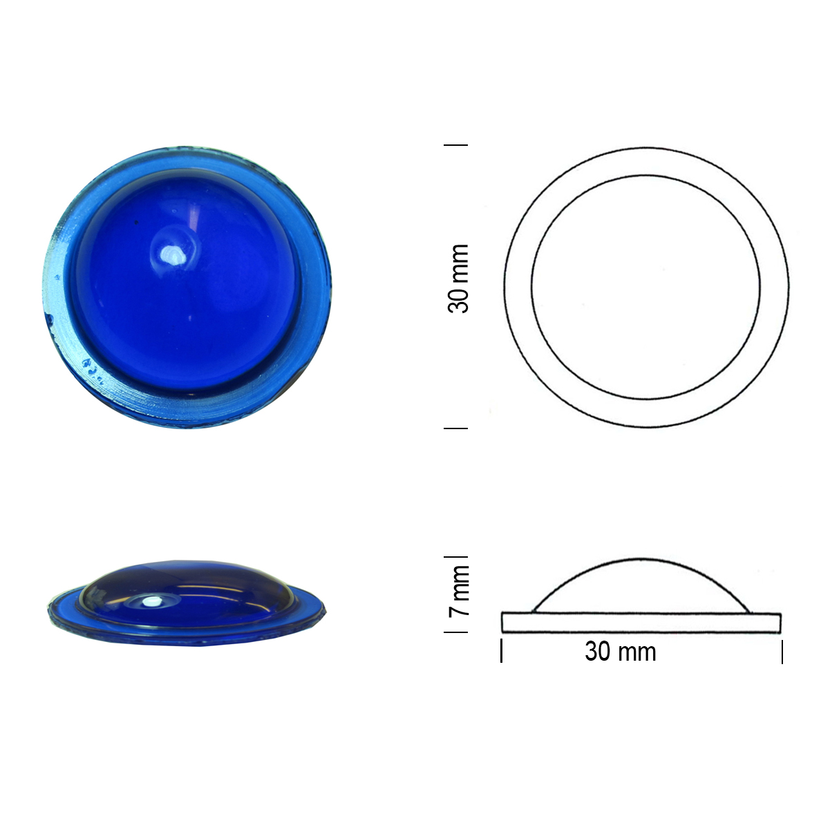 Bulleyes 30mm cobalt blue Bulleyes 30mm cobalt blue