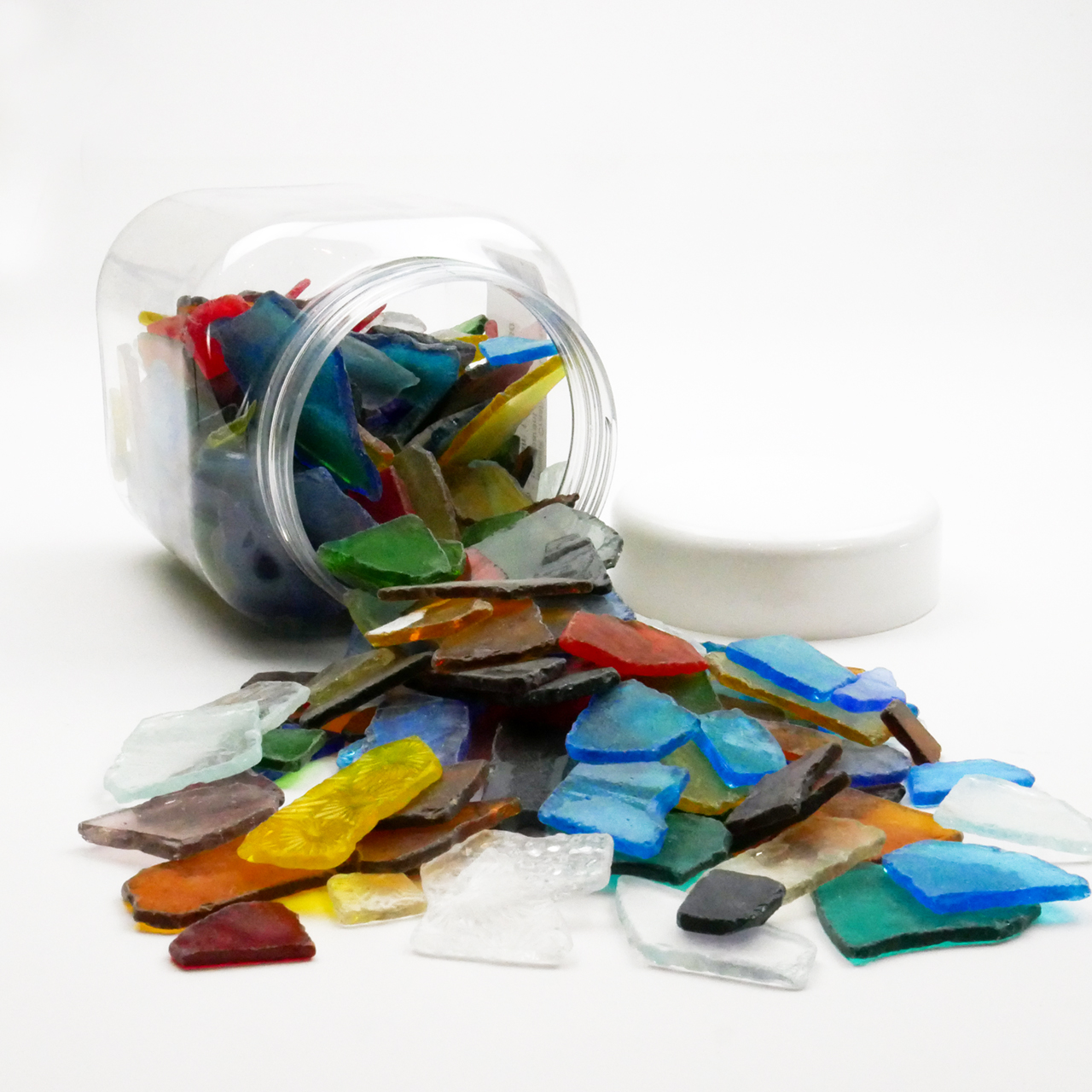 Mosaic crash glass XL colored transparent 1kg Mosaic crash glass XL colored transparent 1kg