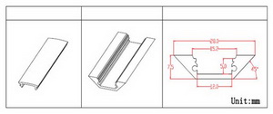 Alu-Profil, WD03, Cover clear or opal, 2 meter