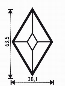 Bevel Rhombus 1,5" x 2,5" Bevel Rhombus 1,5" x 2,5"