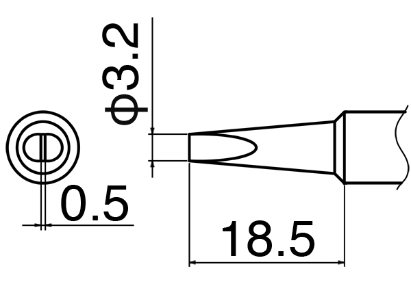 HAKKO soldering tip T19-D32