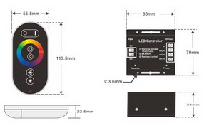 RGB-controller with remote, Touch function RGB-controller with remote, Touch function