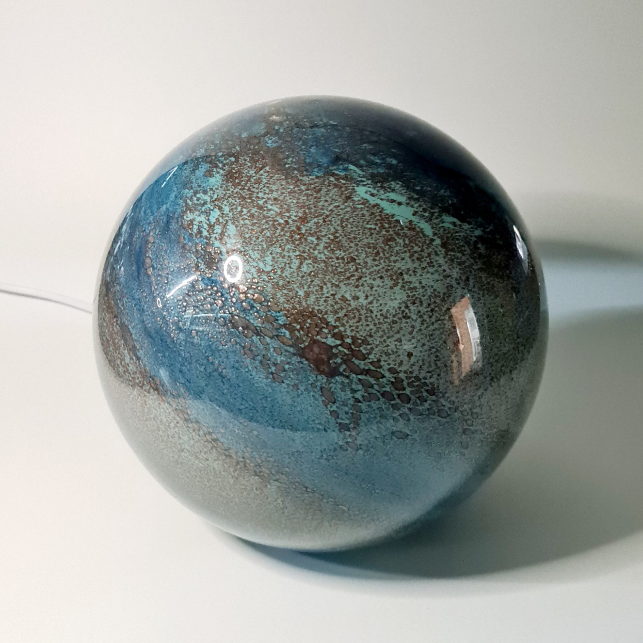 Leuchte Kugel blau marmoriert 22,5cm Leuchte Kugel blau marmoriert 22,5cm
