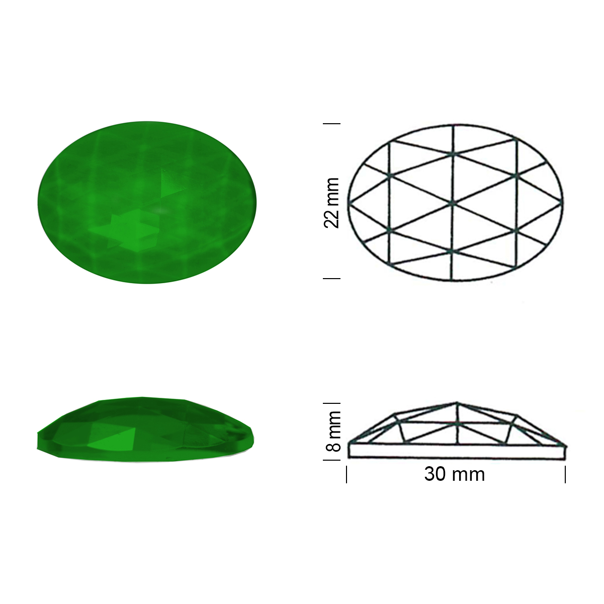 Oval Faceted 30/22 emerald green Oval Faceted 30/22 emerald green