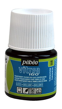 Glasfarbe Pebeo Vitrea160 Türkis 11