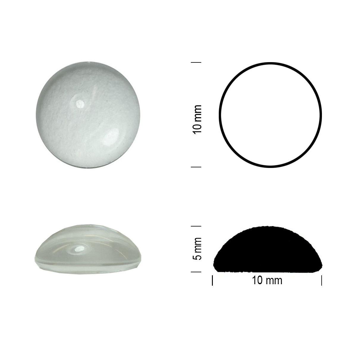 Glasstein Muggel 10mm klar