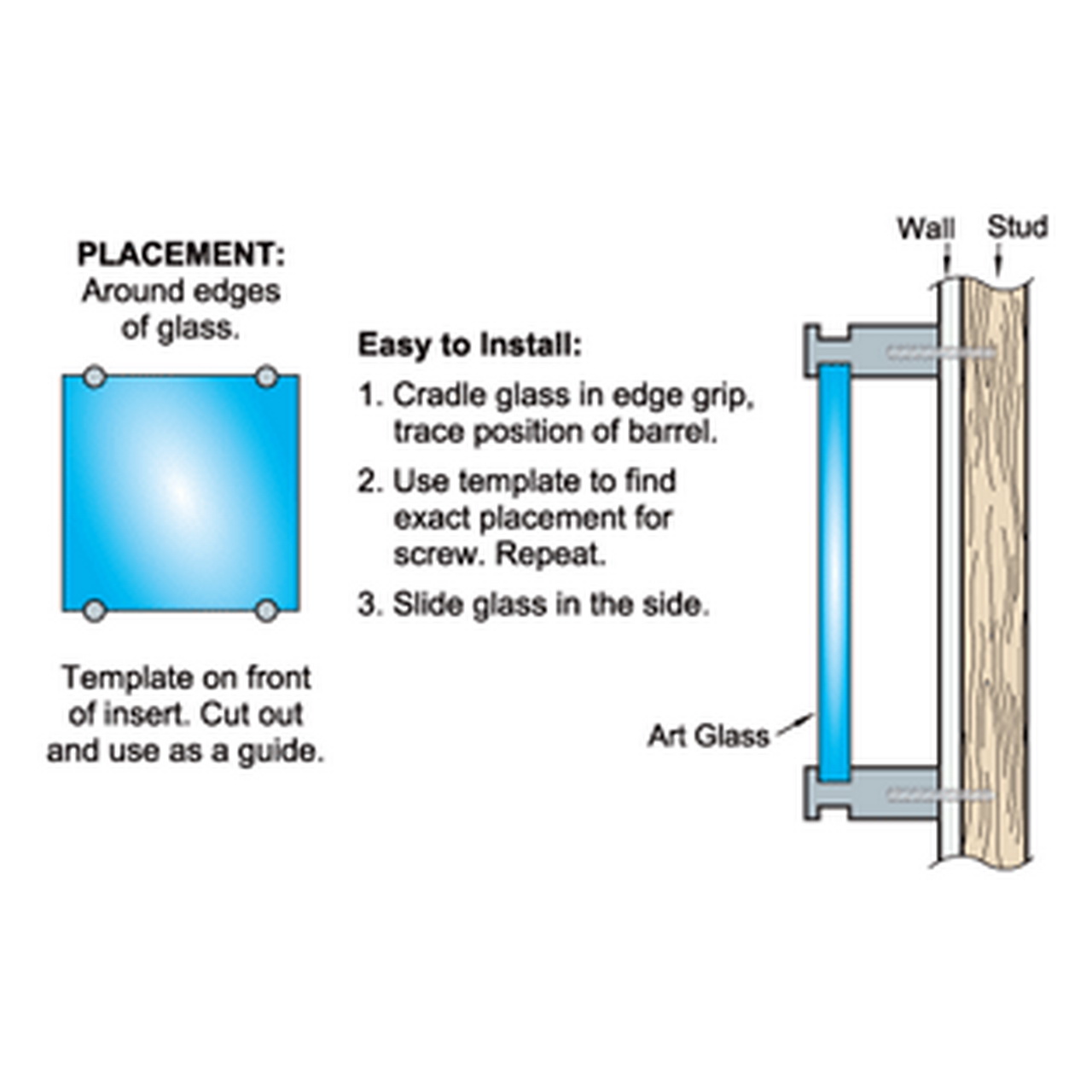 HangYourGlass 610-3LP Edge Grip Set to 12,7mm