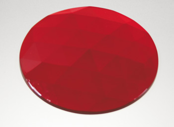 Glasstein Rautenkreis 35mm rot