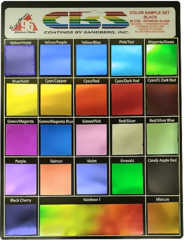 CBS Dichroic S1009 black sample set solid colors COE96 CBS Dichroic S1009 black sample set solid colors COE96