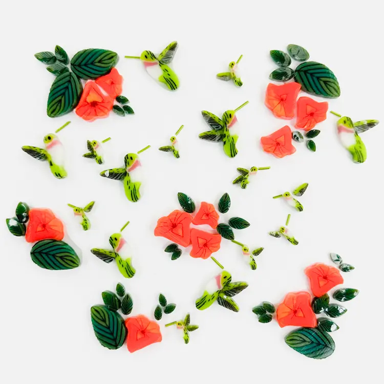 TGE Murrine COE90 Mixed Size - Hummingbird Flower Mix TGE Murrine COE90 Mixed Size - Hummingbird Flower Mix