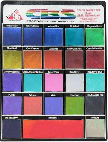 CBS Dichroic S100 clear sample set solid color COE96 CBS Dichroic S100 clear sample set solid color COE96
